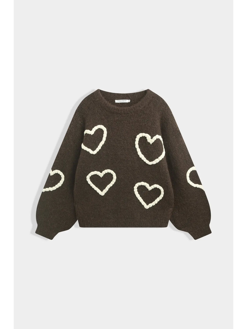 GEBREIDE TRUI MET HARTJESBORDUURSEL