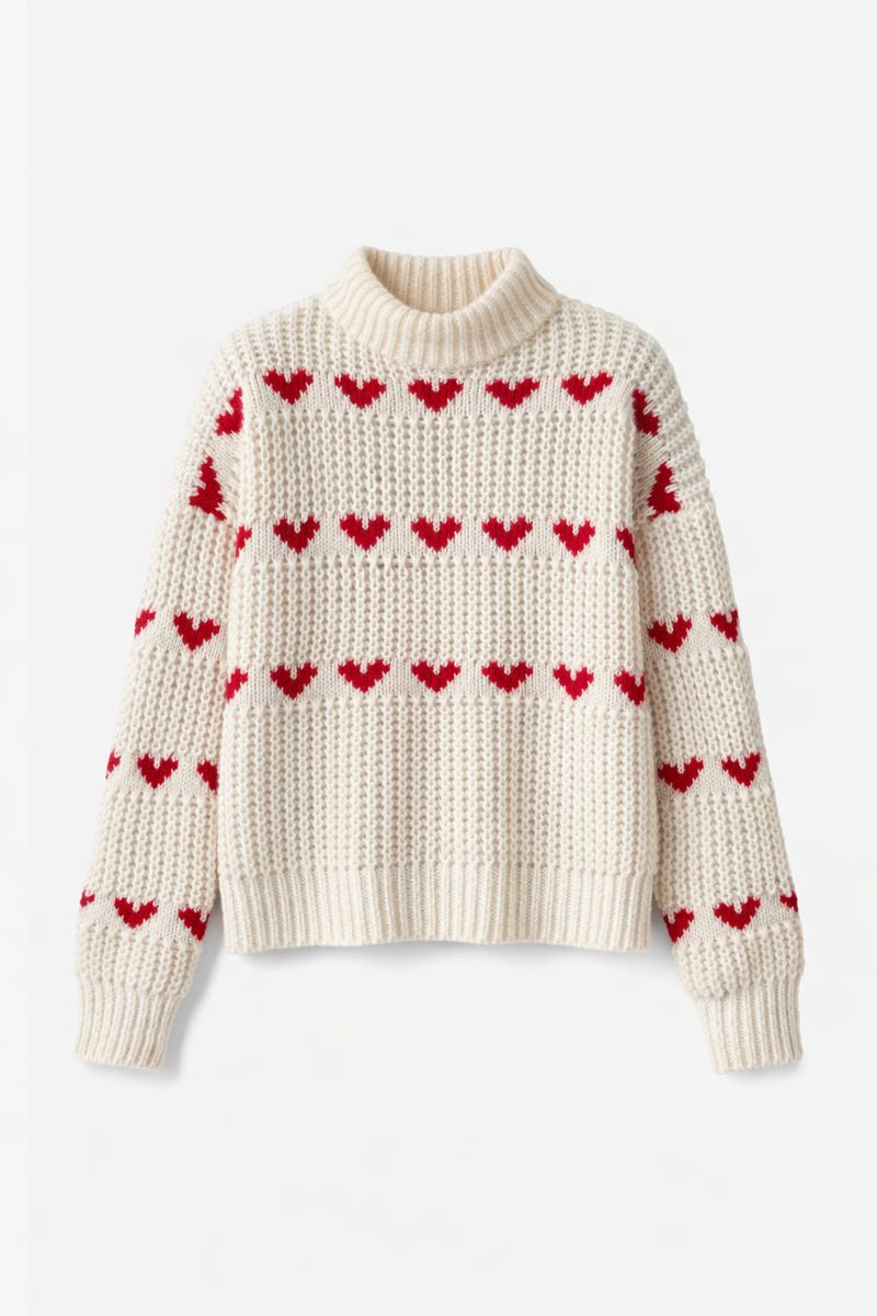 Valentijnsdag Hart Jacquard Trui