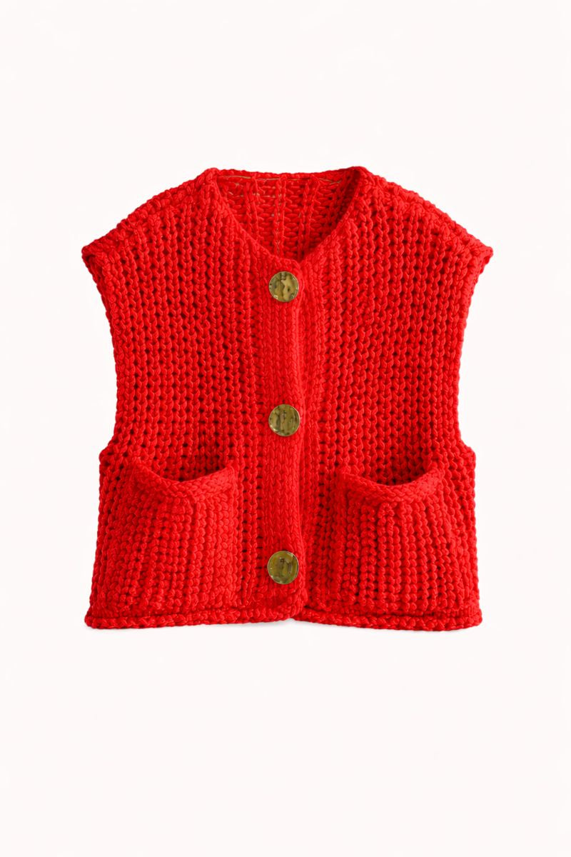 UNISHE mouwloos gebreid vest