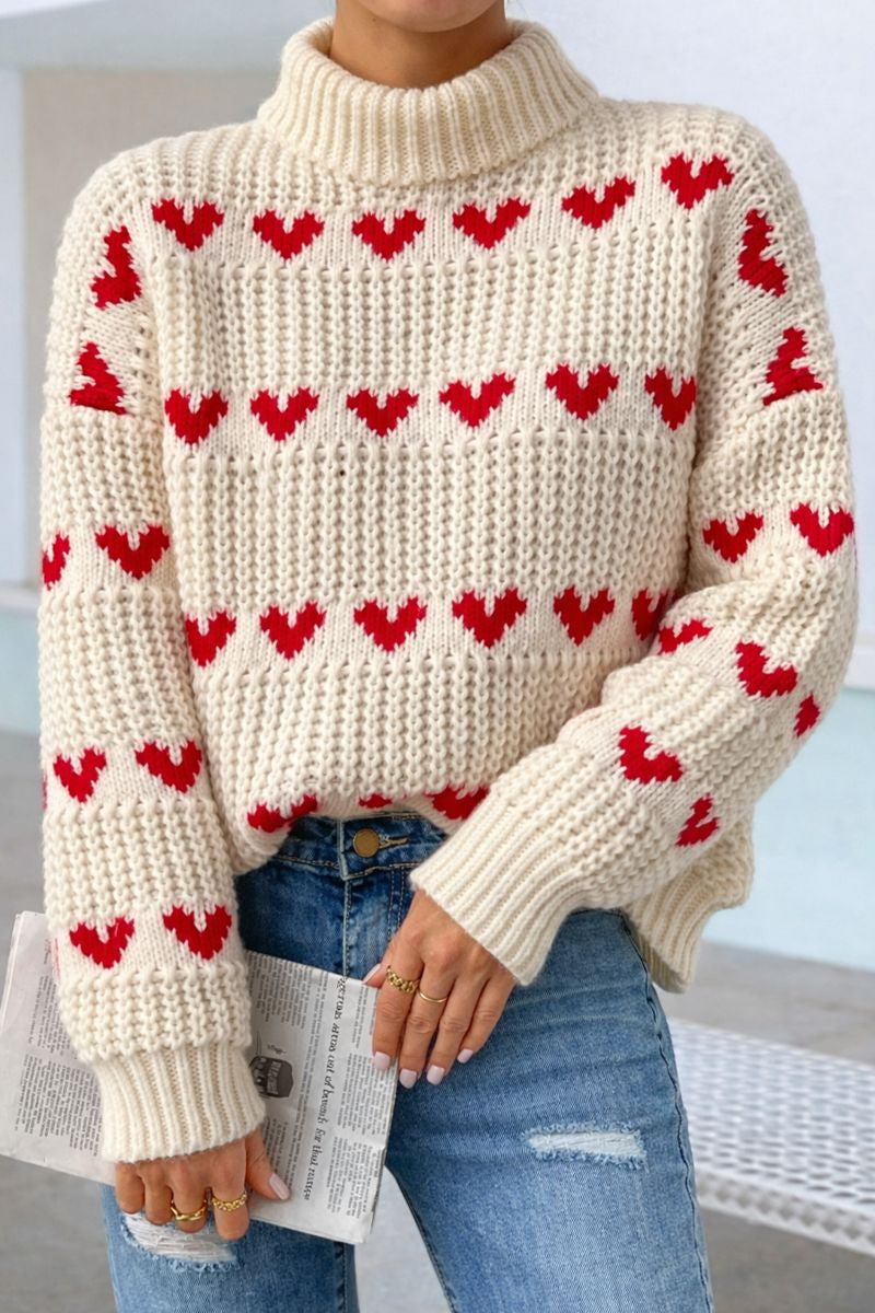 Valentijnsdag Hart Jacquard Trui